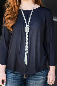 Scarfed for Attention - Silver (Paparazzi Jewelry)