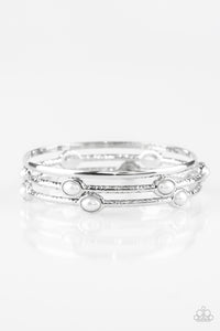 Bangle Belle - White (Paparazzi Jewelry)