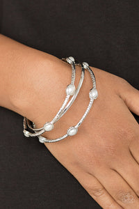 Bangle Belle - White (Paparazzi Jewelry)