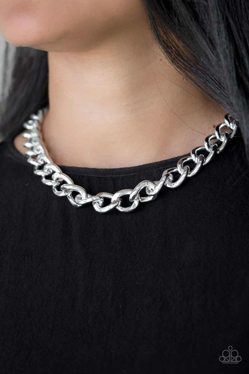 Heavyweight Champion - Silver Necklace (Paparazzi Accessories)