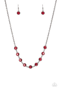 Starlit Socials - Red Necklace (Paparazzi Accessories)