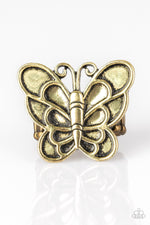 Load image into Gallery viewer, Sky High Butterfly - Brass (Paparazzi Accessories)
