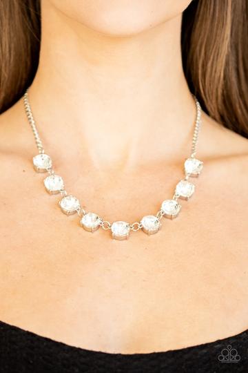 Iridescent Icing - White Necklace (Paparazzi Jewelry)