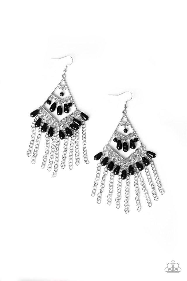 Trending Transcendence - Black Earrings (Paparazzi Accessories)