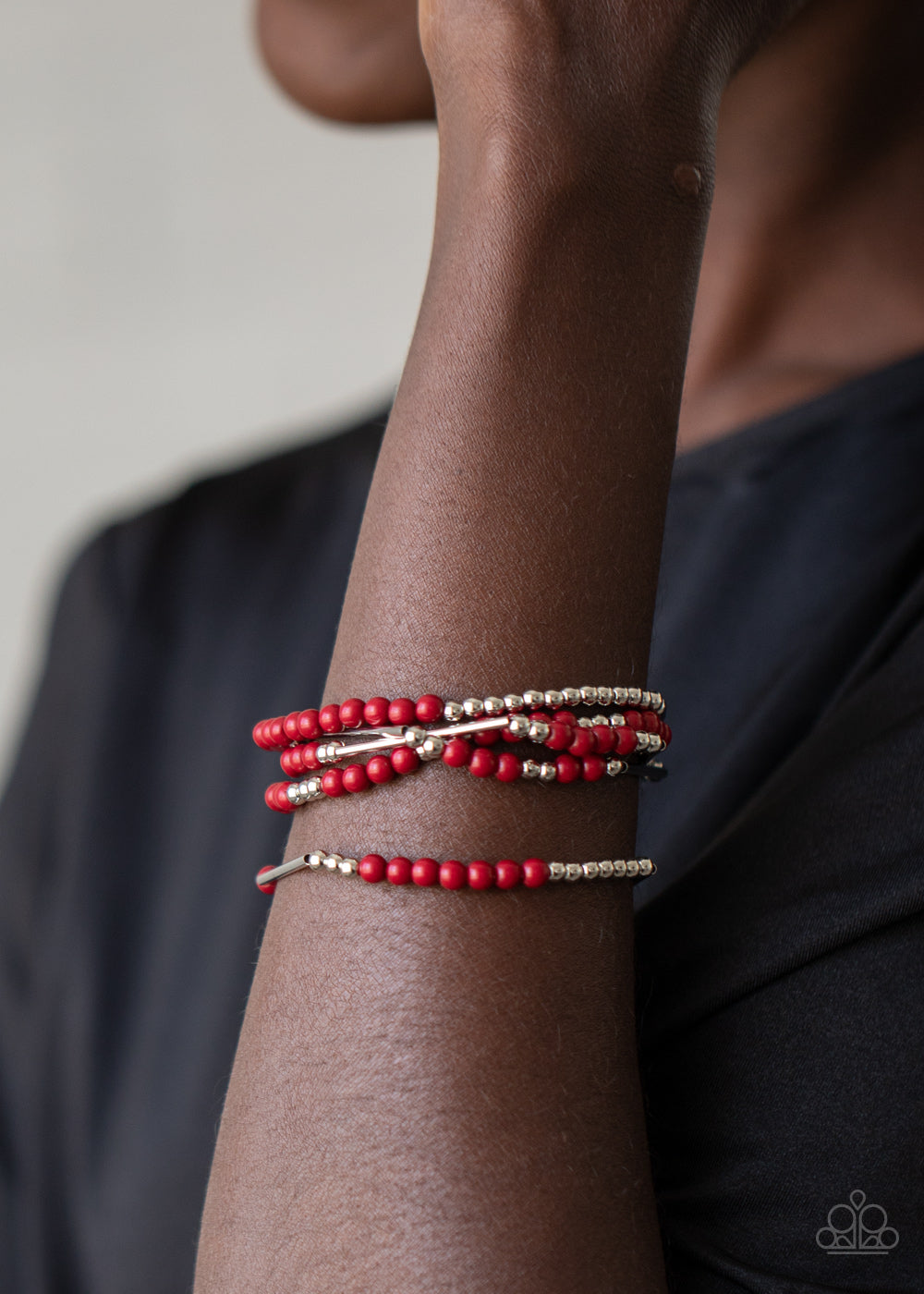 BEAD Between The Lines - Red (Paparazzi Jewelry)