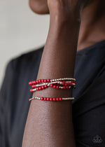 Load image into Gallery viewer, BEAD Between The Lines - Red (Paparazzi Jewelry)
