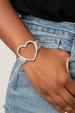 Load image into Gallery viewer, Playing With My HEARTSTRINGS - Silver (Paparazzi Jewelry)
