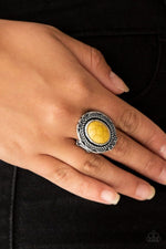 Load image into Gallery viewer, Tumblin&#39; Tumbleweeds - Yellow Ring (Paparazzi Accessories)
