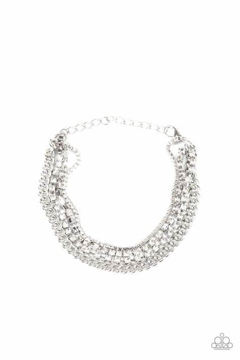 Brilliantly Beaming - White Bracelet (Paparazzi Accessories)