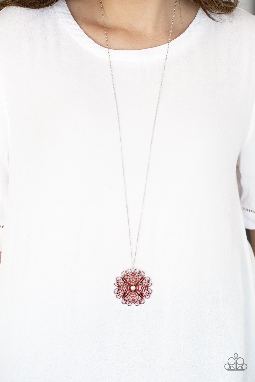 Spin Your Pinwheels - Red Necklace (Paparazzi Jewelry)