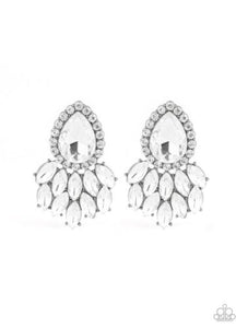 A Breath of Fresh Heir - White Earrings