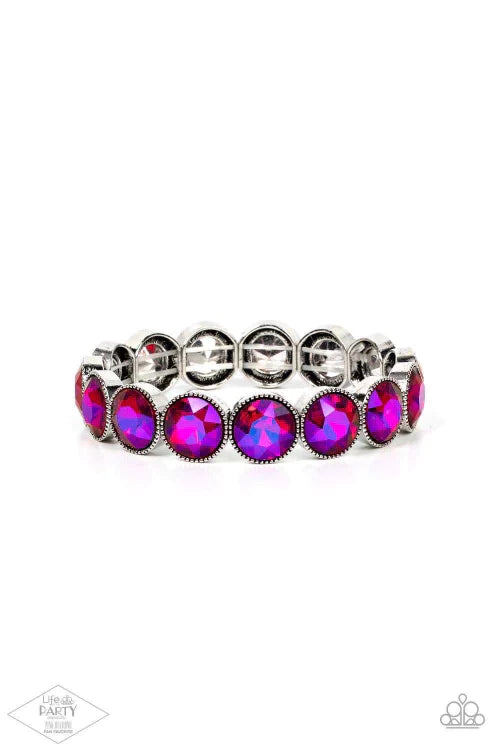 Paparazzi Number One Knockout - Pink Multi Bracelet - Pink Diamond Life of the Party Exclusive