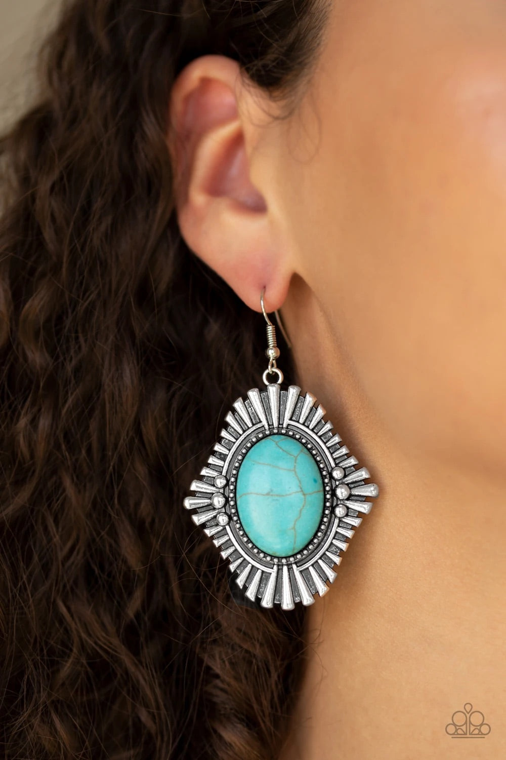 Easy as PIONEER - Blue Earrings (Paparazzi Jewelry)