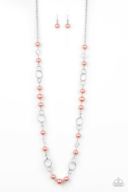 Prized Pearls - Orange Necklace (Paparazzi Jewelry)